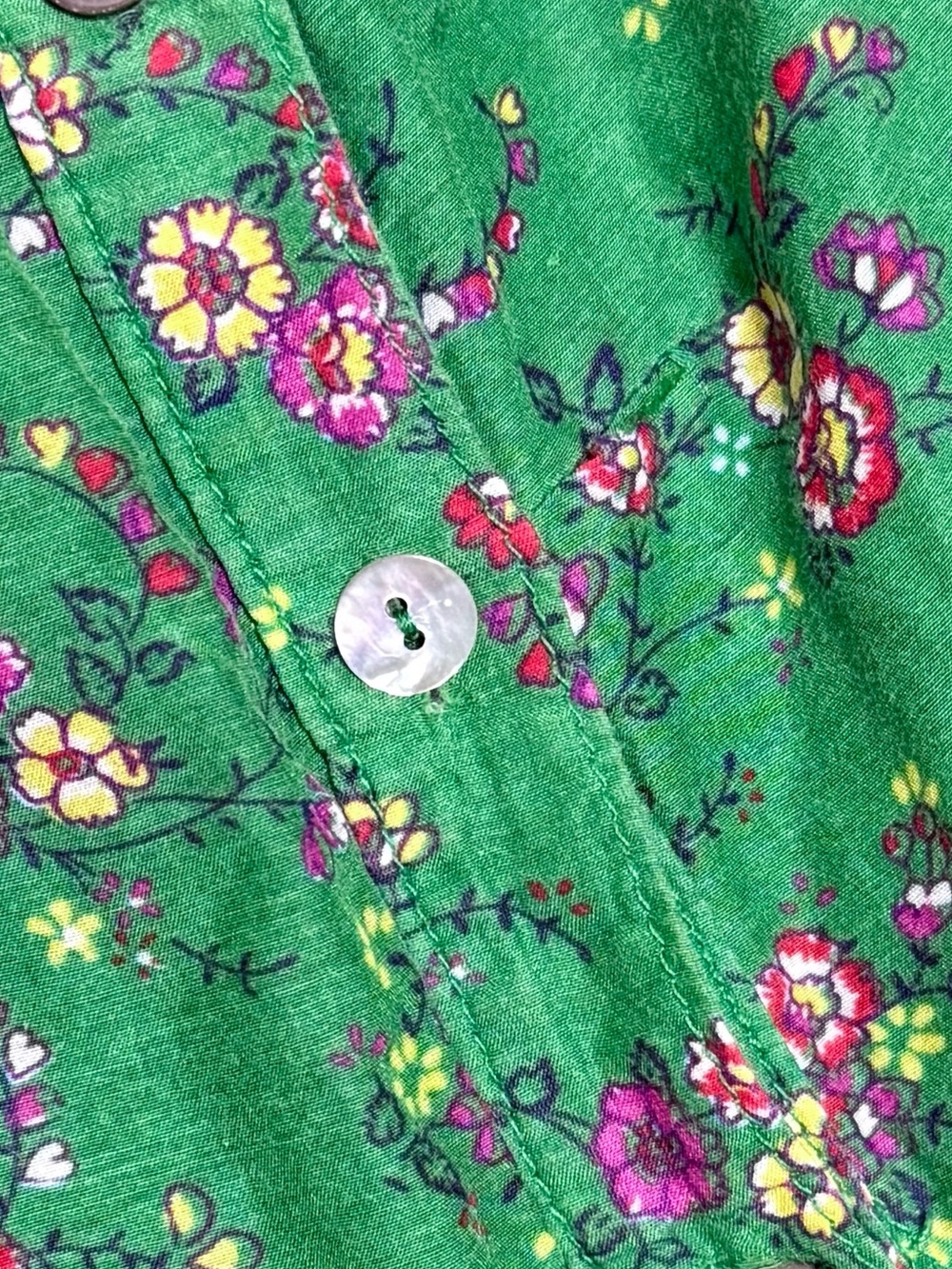 XIRENA Cotton Silk Floral Button Front Tiered Cottagecore Wedding Guest Dress L - Picture 9 of 10